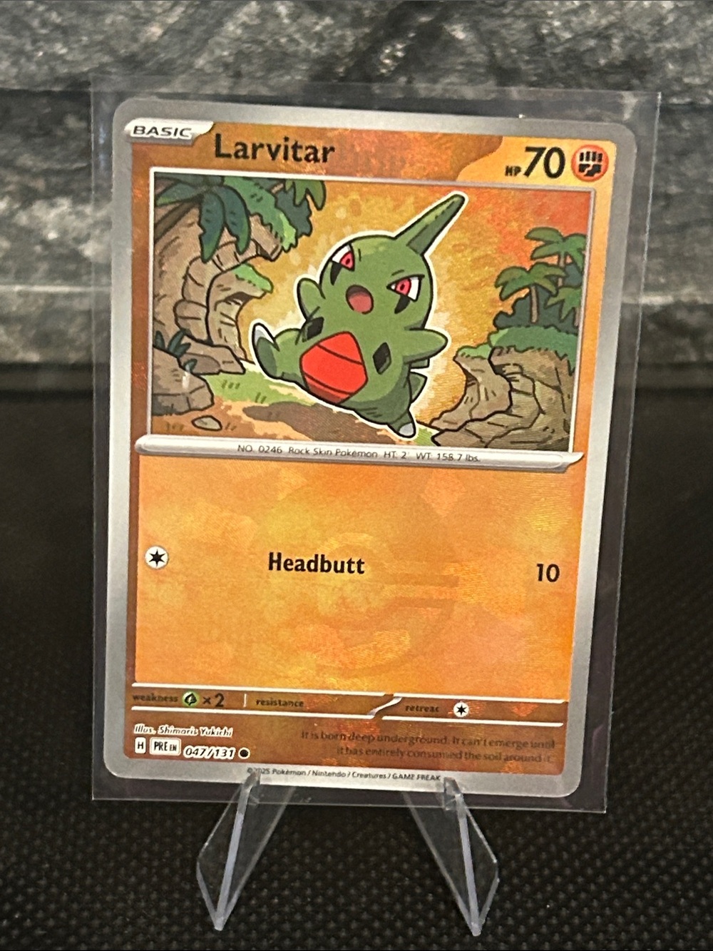 Pokemon Larvitar Pokeball 047/131 Holo from Prismatic Evolutions‎ M/NM